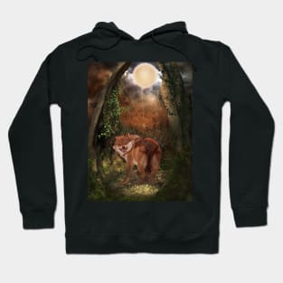 Awesome wolf in the darkness of the night Hoodie